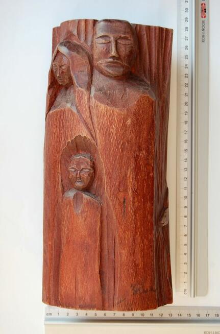 Święta Rodzina rzeźba drewniana, drewno, rękodzieło, lata 90