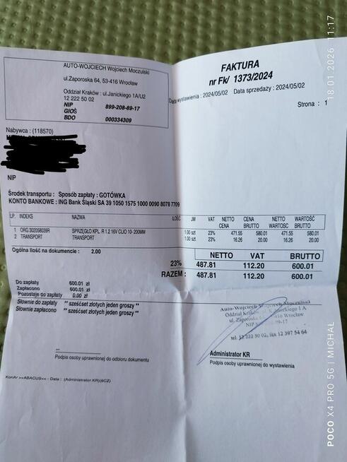 Sprzęgło Renault Clio Grandtour 76kw 103km