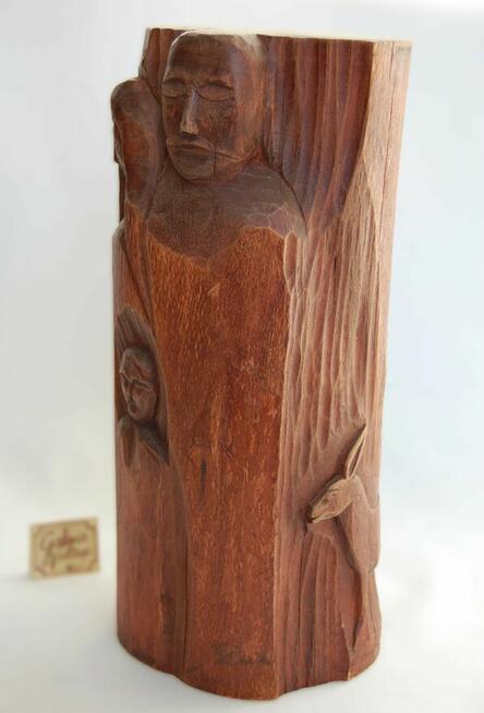 Święta Rodzina rzeźba drewniana, drewno, rękodzieło, lata 90