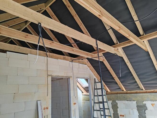 Murowanie ścian, izolacja poddaszy.