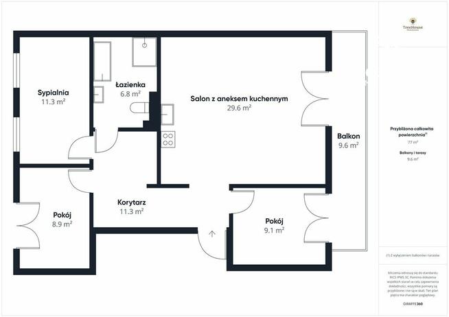 4-pokojowe mieszkanie na Dajtkach z widokiem