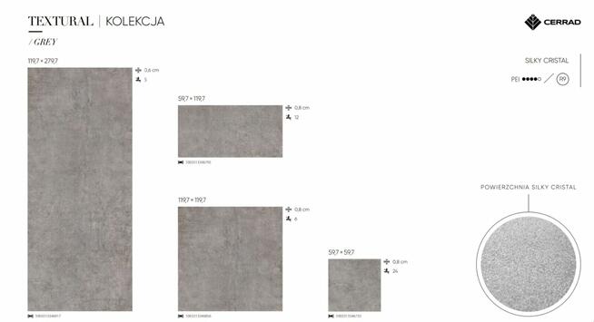 Płytki łazienkowe kuchenne szary beton lappato Textural grey