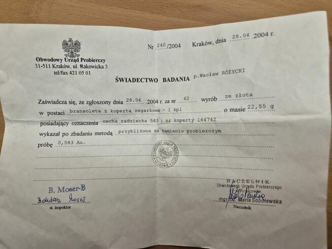 Złoty zegarek naręczny *Czajka* CCCP pr.583