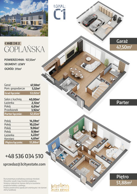 Dom z garażem dwustanowiskowym, 6 pokoi - Gdańsk