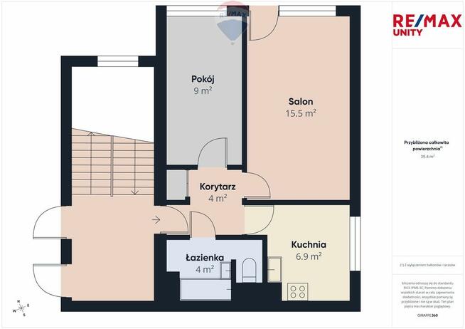 2 pokoje 39 m² | 2 piętro| Kopernika