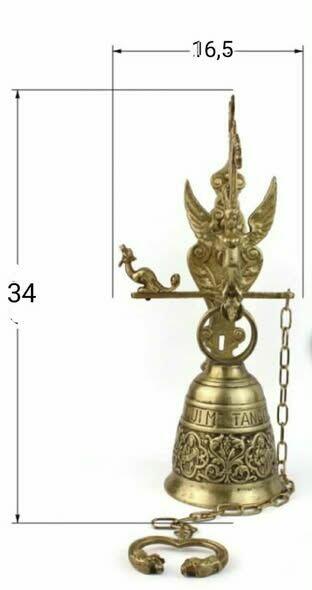 Piękny stary unikalny mosiężny dzwon ze Szwecji