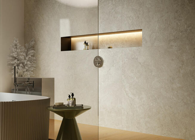 Płytki łazienkowe salonowe imitacja drewna Neosimple cream