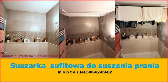 Suszarka sufitowa do suszenia ubrań + profesjonalny montaż.
