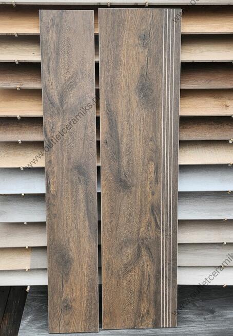 Płytki na schody stopnica 120x30 imitacja drewna Guardian