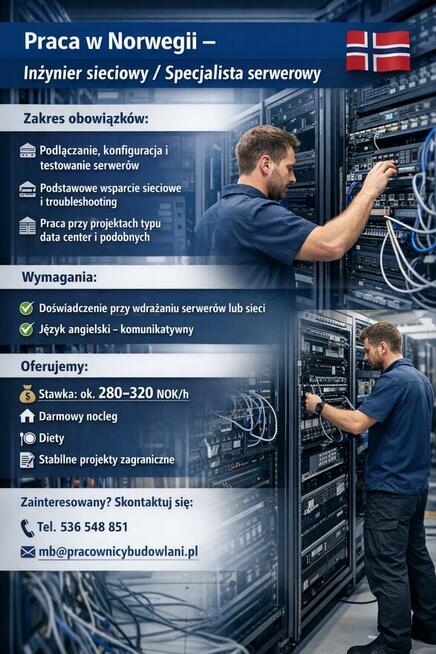 Inżynier sieciowy / Specjalista serwerowy z angielskim