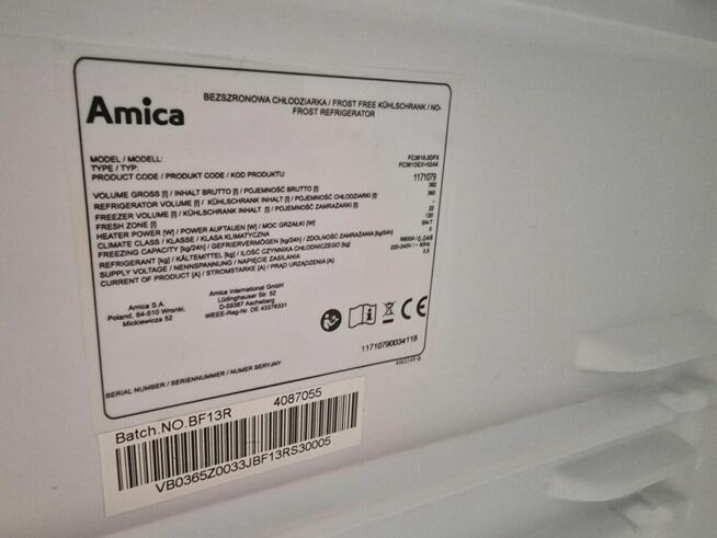 Lodówka chłodziarka Amica FC3616.3DFX
