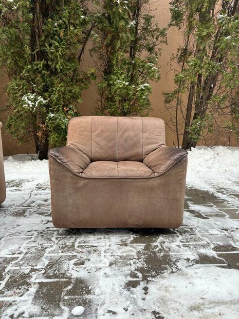 Kanapa skorzana z dwoma fotelami