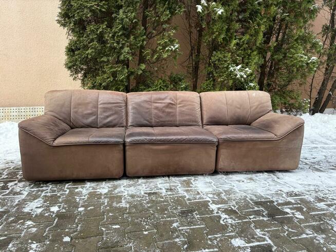 Kanapa skorzana z dwoma fotelami