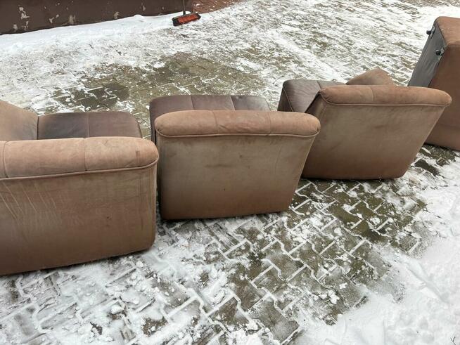 Kanapa skorzana z dwoma fotelami