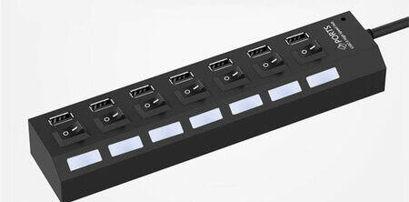 Hub USB 7 portów z wyłącznikami rozdzielacz USB 2.0