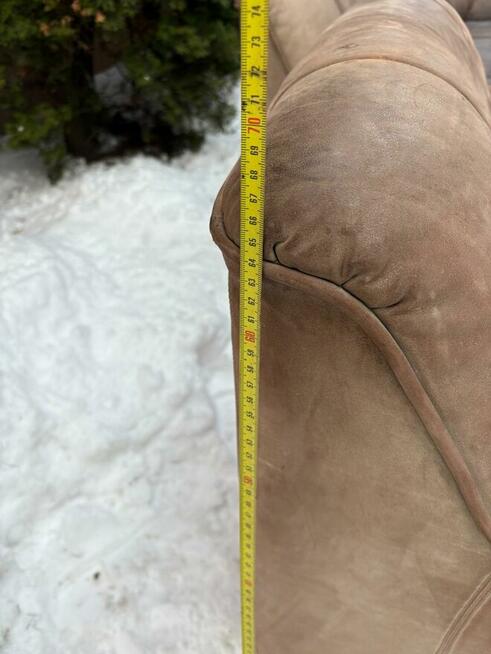 Kanapa skorzana z dwoma fotelami