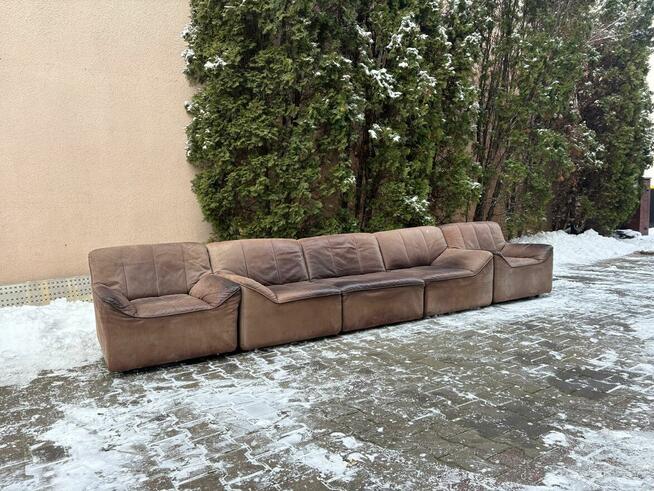 Kanapa skorzana z dwoma fotelami