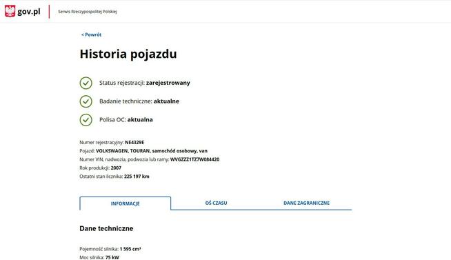 Volkswagen Touran Benzyna 7 Miejsc Zarejestrowany Ubezpieczony