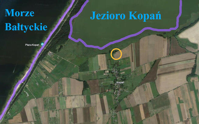 Kopań działka nad nad jeziorem oraz 1 km do morza