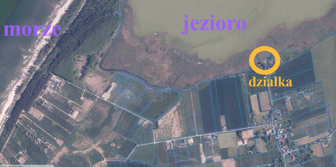 Kopań działka nad nad jeziorem oraz 1 km do morza