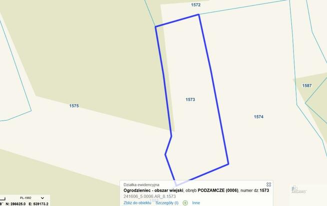 Działka Podzamcze gm. Ogrodzieniec