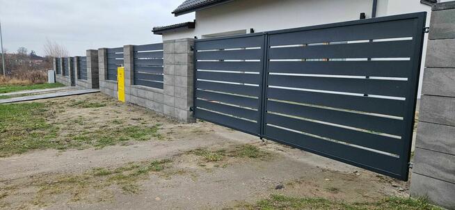 Brama dwuskrzydłowa 400x150 Panele Ogrodzenie Płot palisadowe