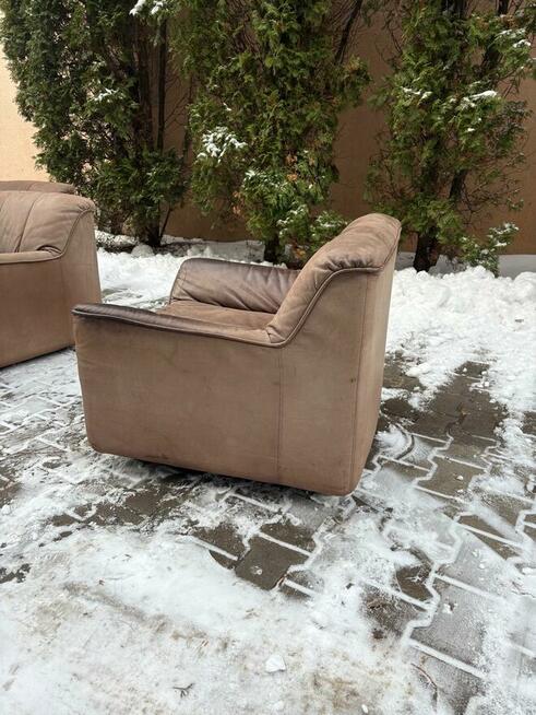 Kanapa skorzana z dwoma fotelami