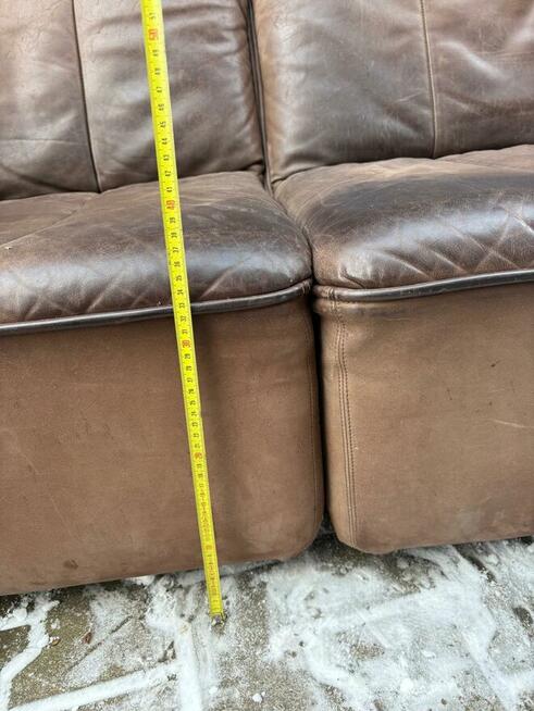 Kanapa skorzana z dwoma fotelami