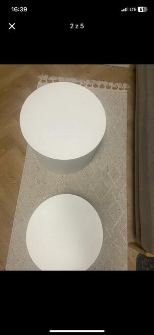 2 stoliki kawowe białe