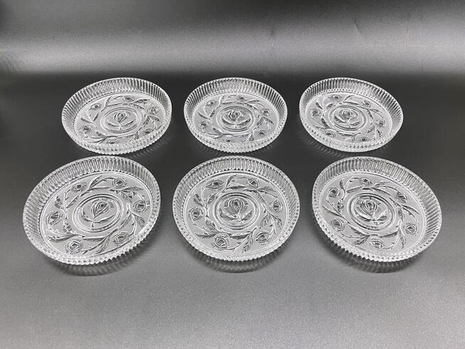 Kryształowe talerzyki deserowe Huta Ząbkowice PRL