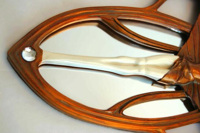 Lustro secesja, art nouveau, vintage, kobieta, motyl, liście