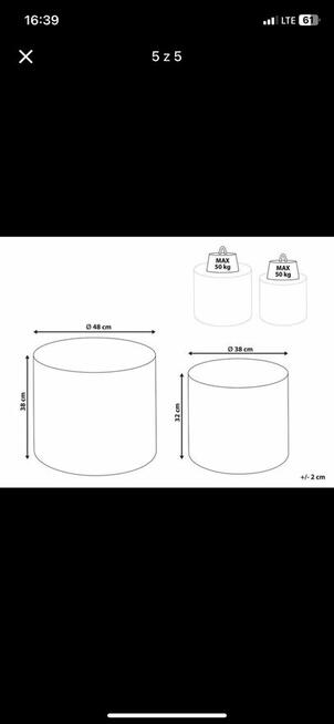 2 stoliki kawowe białe