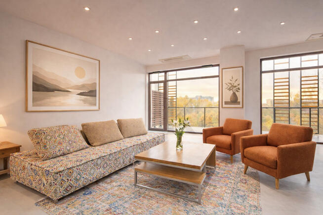 Przestronny apartament z widokiem na Park Dygata