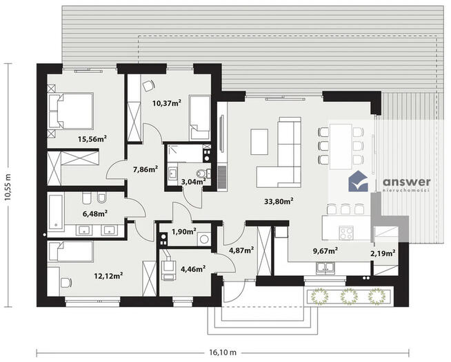 NOWOCZESNA PARTERÓWKA 125m² - MIŁOSNA