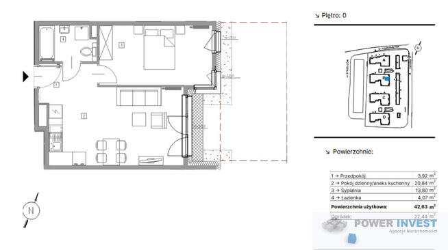 Jasne mieszkanie 2-pokojowe z ogródkiem, Reduta