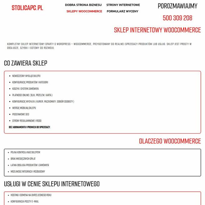 Tania Strona internetowa lub sklep internetowy - StolicaPC