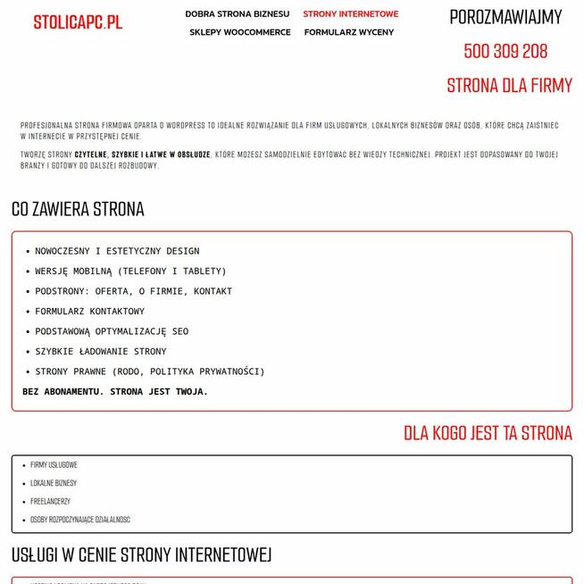 Tania Strona internetowa lub sklep internetowy - StolicaPC