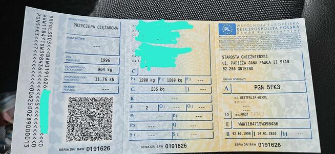 sprzedam pozostałość po przyczepie