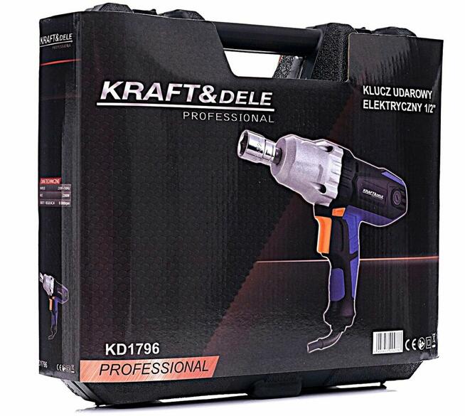 KLUCZ UDAROWY KRAFT&DELE Mocny 2200W 1/2 Walizka Nasadki