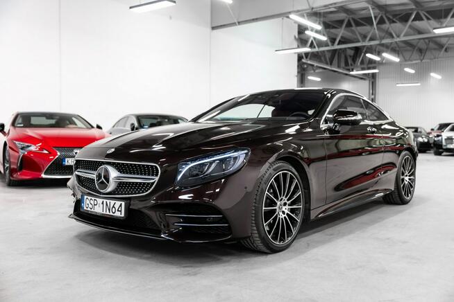 Mercedes S 560 560 4Matic Coupe. Salon Polska. Designo. AMG PLUS. Czerwień Rubinu.