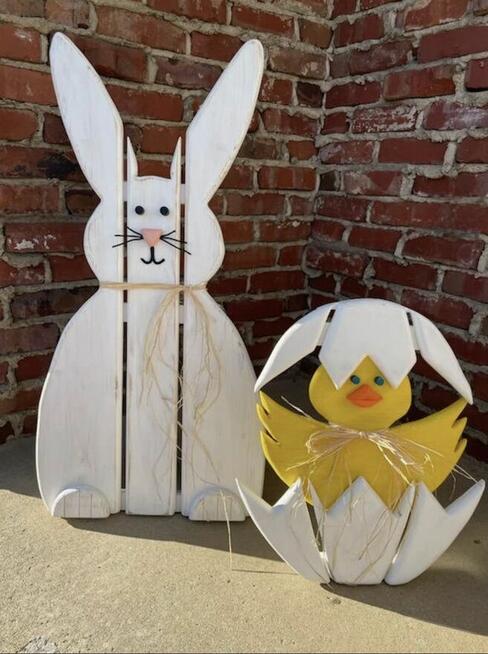 Zając / królik wielkanocny - drewniana ozdoba