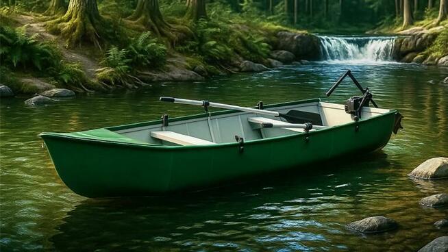 Łódka Łódź Wędkarska Składana Wiosłowa Motorowa Silnik Elekt