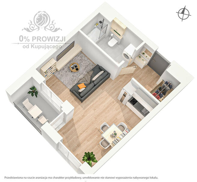 Mieszkanie 1 pok. 31,10 + loggia 2,97/Os. Powstańców Śląskich obok Sky Tower