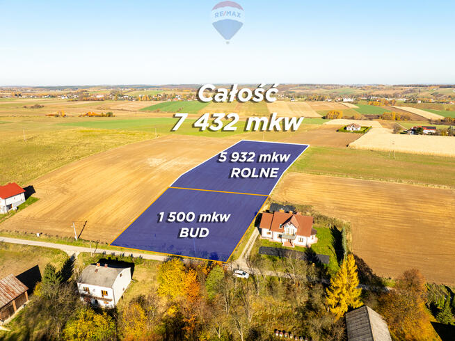 Piękna, szeroka działka w okolicach Ojcowa