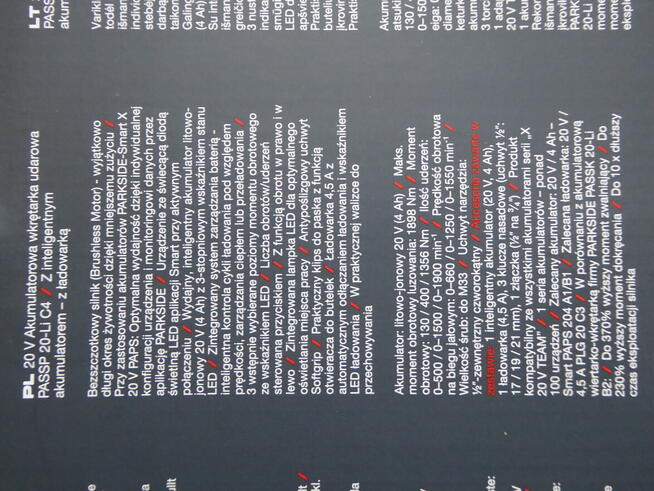 Nieużywany klucz udarowy do kół PARKSIDE PERFORMANCE 1898 Nm