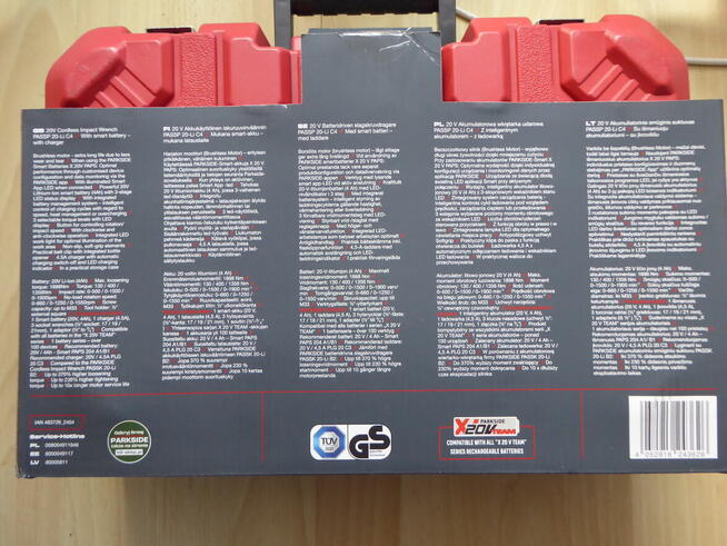 Nieużywany klucz udarowy do kół PARKSIDE PERFORMANCE 1898 Nm