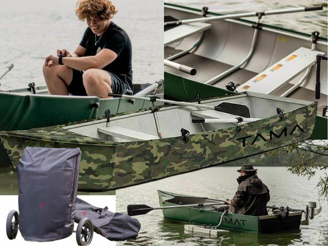 Łódka Łódź Wędkarska Składana Wiosłowa Motorowa Silnik Elekt