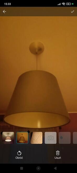 Szara lampa abażur stożek