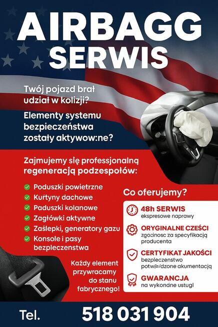 Regeneracja Airbag i Pasów Bezpieczeństwa – Gwarancja – 48h!