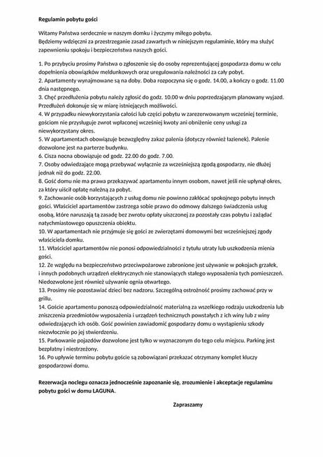 Boszkowo dom Laguna pokoje do wynajęcia przez cały rok